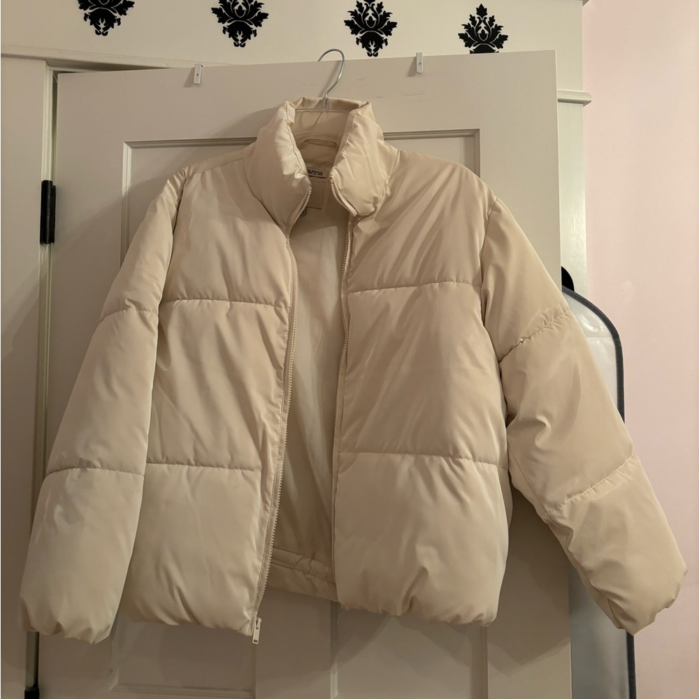 White Cream Ivory Puffer Jacket